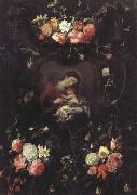 Daniel Seghers Garland of Flowers,with the Virgin and Child oil painting